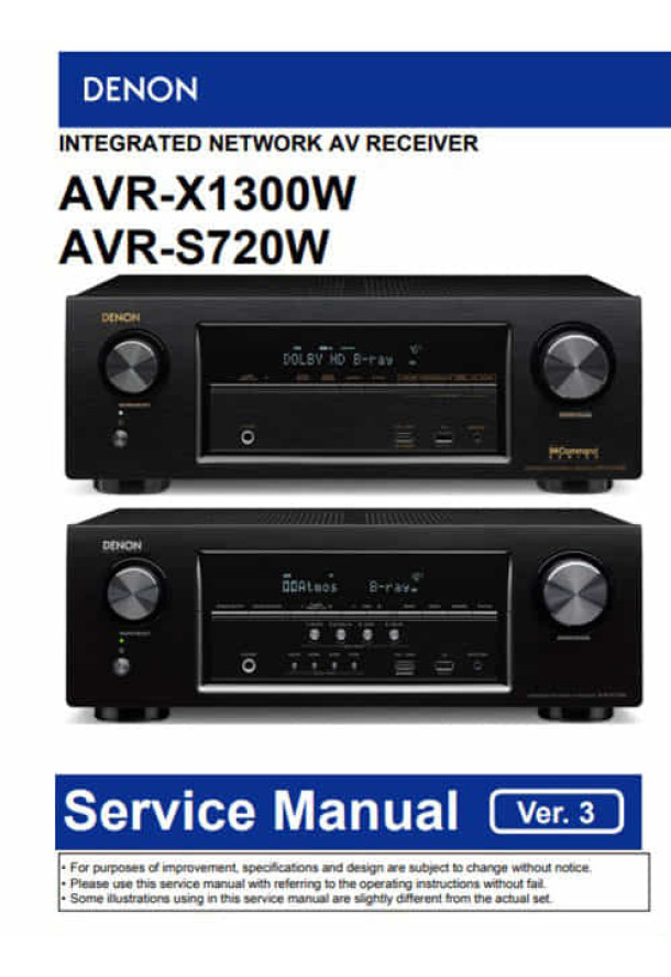 AVR-X1300W, AVR-S720W Ver.3